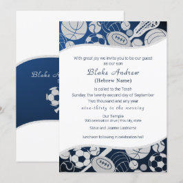 Alle sporten Bar Mitswa Zilver Blauw Kaart