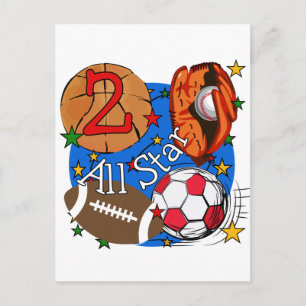 Alle Star 2e Birthday-overhemden en cadeautjes Briefkaart