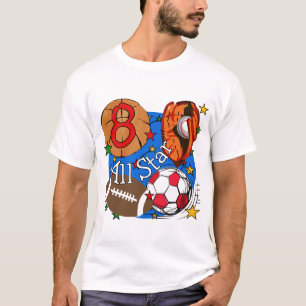Alle Star 8th Birthday-overhemden en cadeautjes T-shirt