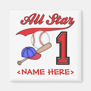 Alle Star Baseball 1e verjaardag Magneet