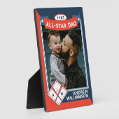 Alle Star Dad Custom Baseball Card Photo Keepomwil Fotoplaat (Zijkant)