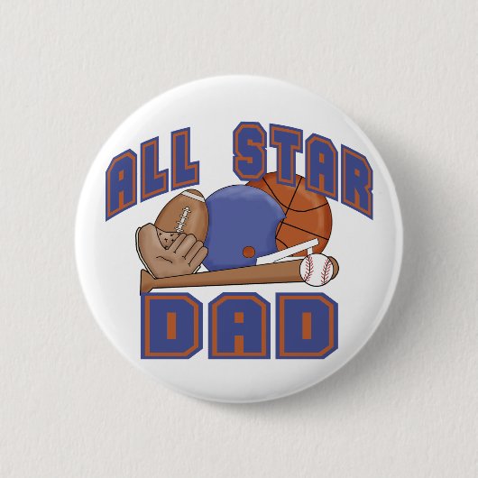 Alle Star Dad SPORTS Ronde Button 5,7 Cm (Voorkant)