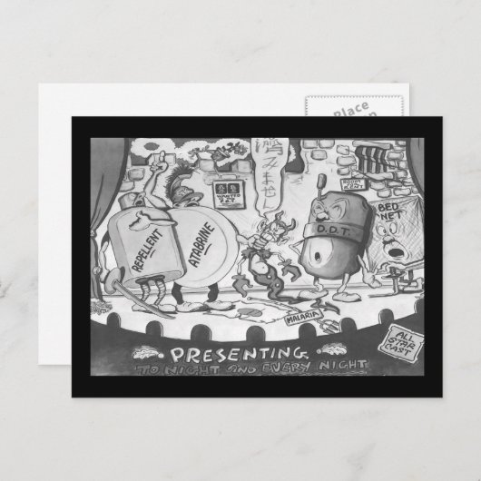 Alle Star Mosquito Repellent Cast Briefkaart (Voorkant / Achterkant)