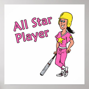 Alle Star Player - Meisje Poster
