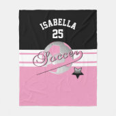 Alle Star Soccer | Roze Fleece Deken (Voorkant)