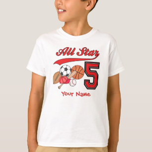 Alle Star Sports 5th Birthday - persoonlijk T-shirt