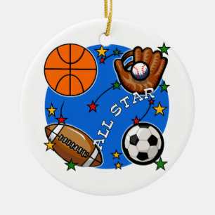 Alle Star Sports Tshirts en cadeaus Keramisch Ornament