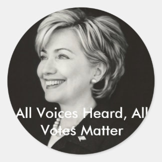 Alle stemmen gehoord, alle stemmen... ronde sticker