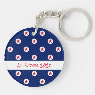 ALLE STERREN Sport Team JAAR Rood Wit Blauw Sleutelhanger