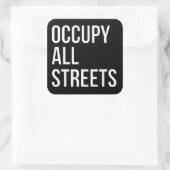 Alle straten bezetten vierkante sticker (Tas)