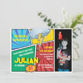 Alle Superhelden Comic Book 5e verjaardag Kaart (Staand voorkant)