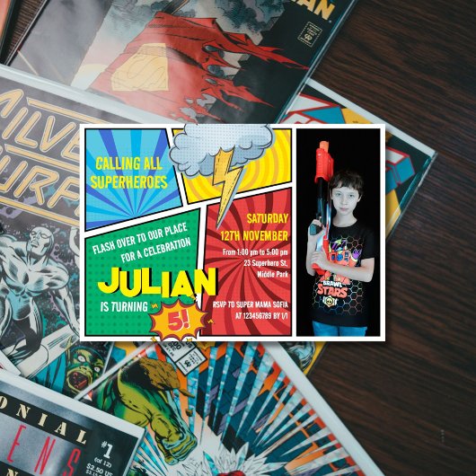 Alle Superhelden Comic Book 5e verjaardag Kaart