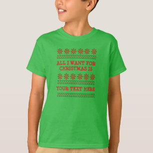 ALLE TEKST WIJZIGEN Naam Funny Kerstred T-shirt