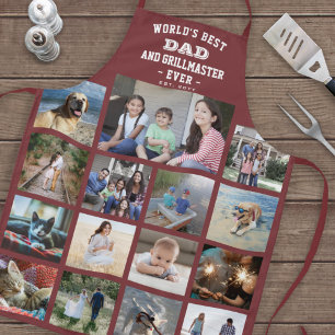 Alle tekstfoto's Collage Beste pap Grill Master Re Schort