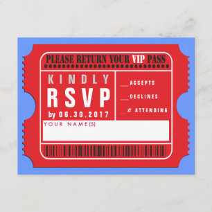 ALLE TOEGANG VIP-PASS Bar Bat Mitzvah Reply Card RSVP Kaartje