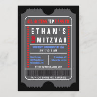 ALLE TOEGANG VIP PASS Bar Mitzvah Uitnodiging