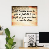 Alle Tyranny Needs Quote Poster (Thuiskantoor)
