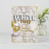 Alle uitnodiging voor witaffaire-jarig (Staand voorkant)