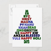 Alle vakantiegroeten feestdagenkaart (Voorkant / Achterkant)