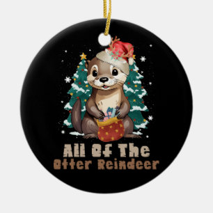 Alle van de Otter rendieren grappige kerst dier F Keramisch Ornament