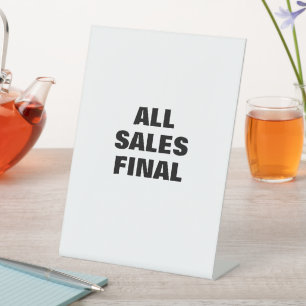 Alle verkoop Definitief teken, Kleinhandelaar, Boe Reclamebord Met Voetstuk