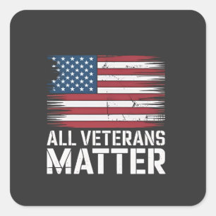 Alle Veteran Matter Amerikaanse 4 juli Patriottisc Vierkante Sticker
