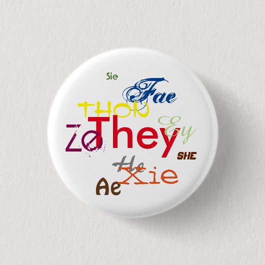 Alle voornaamwoorden overal ronde button 3,2 cm (Voorkant)