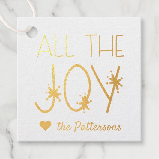 Alle vreugde | Aangepaste cadeautjes voor feestdag Bedankjes Labels (Voorkant)