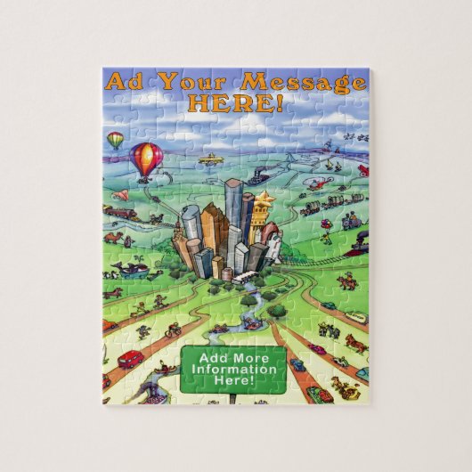 Alle wegen leiden naar Houston Texas Legpuzzel (Verticaal)