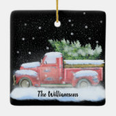 Alle wegen leiden naar huis met pick-up truck keramisch ornament (Achterkant)