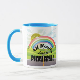 Alle wegen leiden naar Pickleball Colorful Pickleb Mok