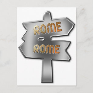 ALLE WEGEN LEIDEN TOT ROME BRIEFKAART