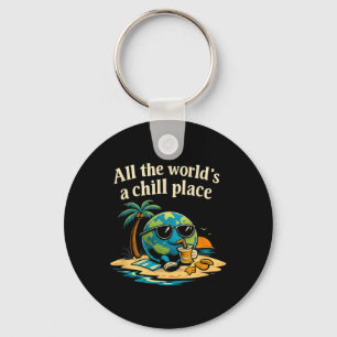 Alle Wereld Is Een Koude Plek Wereldbol Mentale Ge Sleutelhanger
