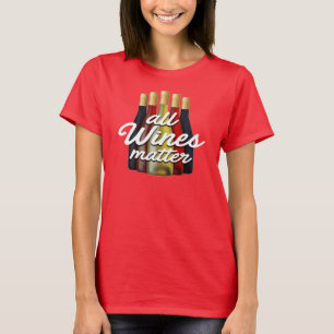 Alle Wijnen Tellen Drinken Grap Noviteit T-shirt