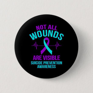 Alle wonden zijn zichtbaar Happy Suicide Awareness Ronde Button 5,7 Cm