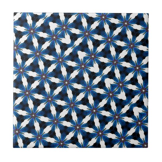 Alle zwart-wit & blauw tegeltje (Voorkant)