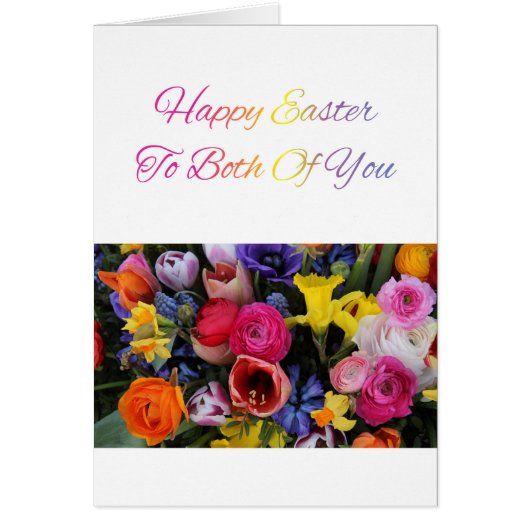 Allebei Happy Easter Springflower boeket (Voorkant)