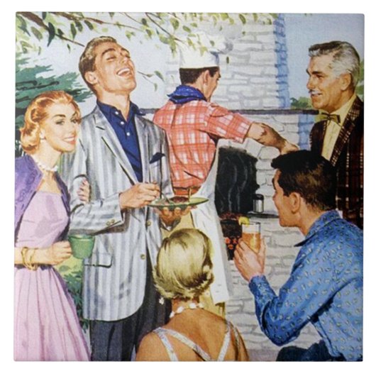 alledaagse retro -  bbq tegeltje (Voorkant)