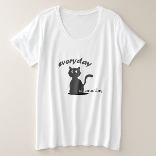alledag is caturday grote maat t-shirt (Design voorkant)