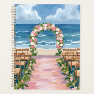 Allée de mariage de plage aquarelle florale