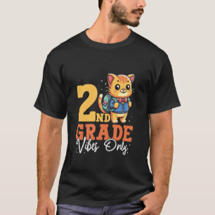 Alleen 2e klas sfeer Cute kat School Grappige jong T-shirt