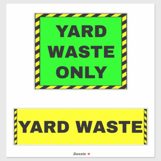 Alleen afval van de werf (vuilnisbak) Geelgroen Sticker (Vel)