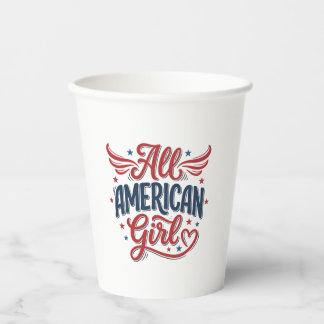 Alleen Amerikaanse Patriottische Vintage Vector De Papieren Bekers
