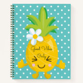 Alleen  ananas en poka Dot Good Vibes Notitieboek (Voorkant)