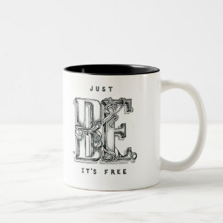 "Alleen BE. Het is gratis." Tweekleurige Koffiemok