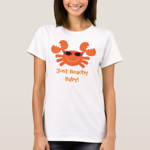Alleen Beachy Baby. Oranje krab met zonnebrillen T-shirt