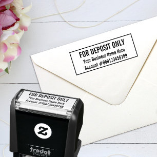 Alleen bedrijfsnaam bankrekeningnummer voor aanbet zelfinktende stempel
