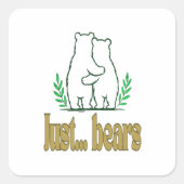 Alleen beren vierkante sticker (Voorkant)