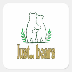 Alleen beren vierkante sticker