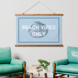 Alleen blokflesjes met variabele lettertype blauw hangend wandkleed